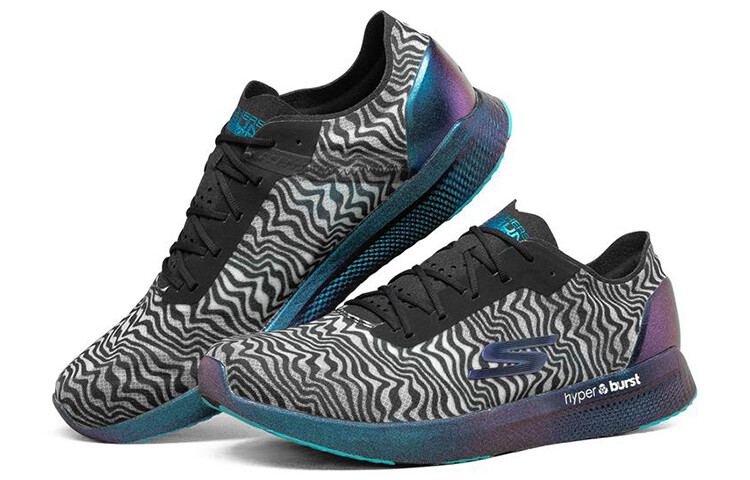 Кроссовки мужские низкие черные/белые/синие Skechers — фото 3