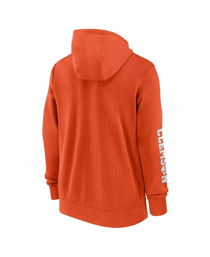 Мужская оранжевая толстовка Clemson Tigers 2024 Sideline с молнией Nike — фото 3