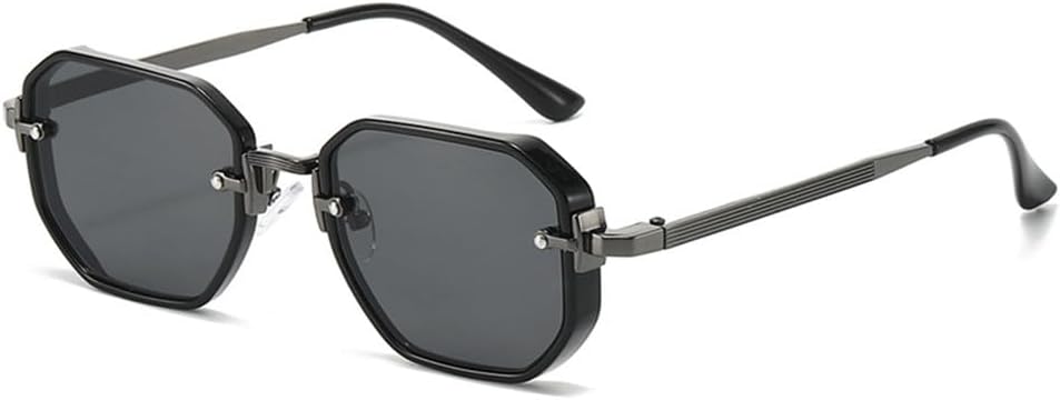 

Солнцезащитные очки UV400 с градиентным металлическим покрытием и заклепками, подходят для женщин и мужчин, для бега и занятий спортом на открытом воздухе UYPTK, Black Gun Grey