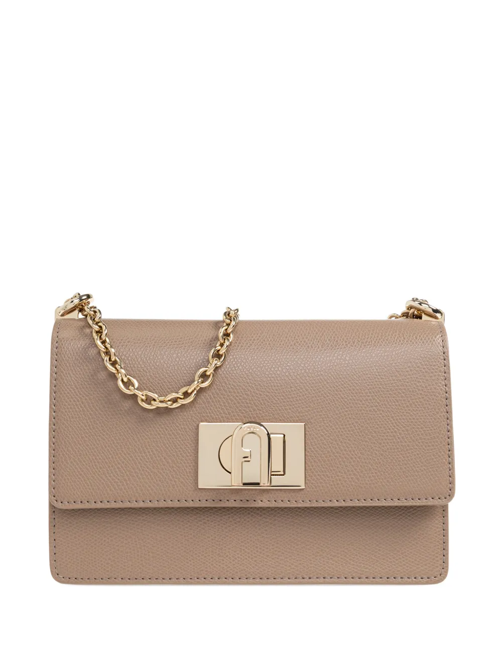

Кожаная сумка на плечо Furla, бежевый