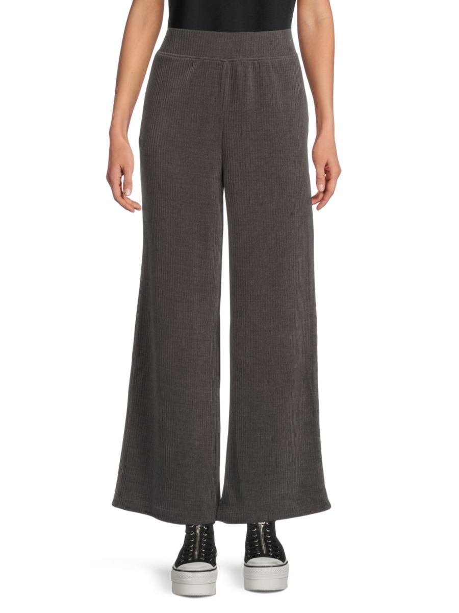 

Широкие брюки в рубчик Andrew Marc, цвет Onyx