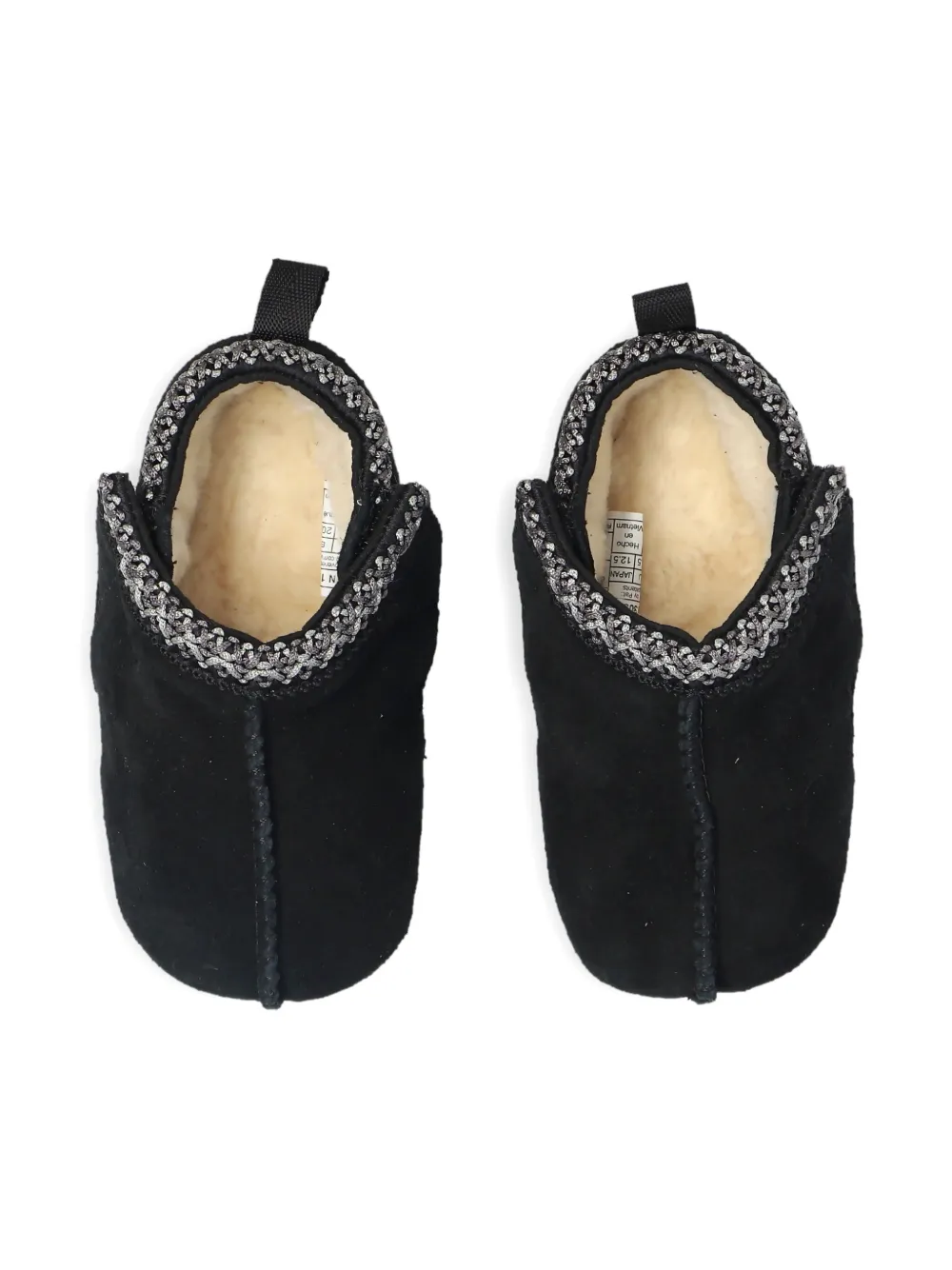 Замшевые сапоги с вязаной отделкой UGG Kids, черный — фото 4