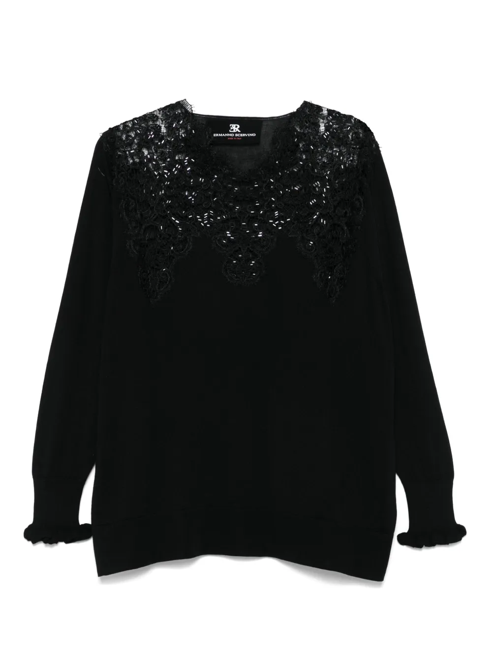 

Топ с кружевом Ermanno Scervino, черный