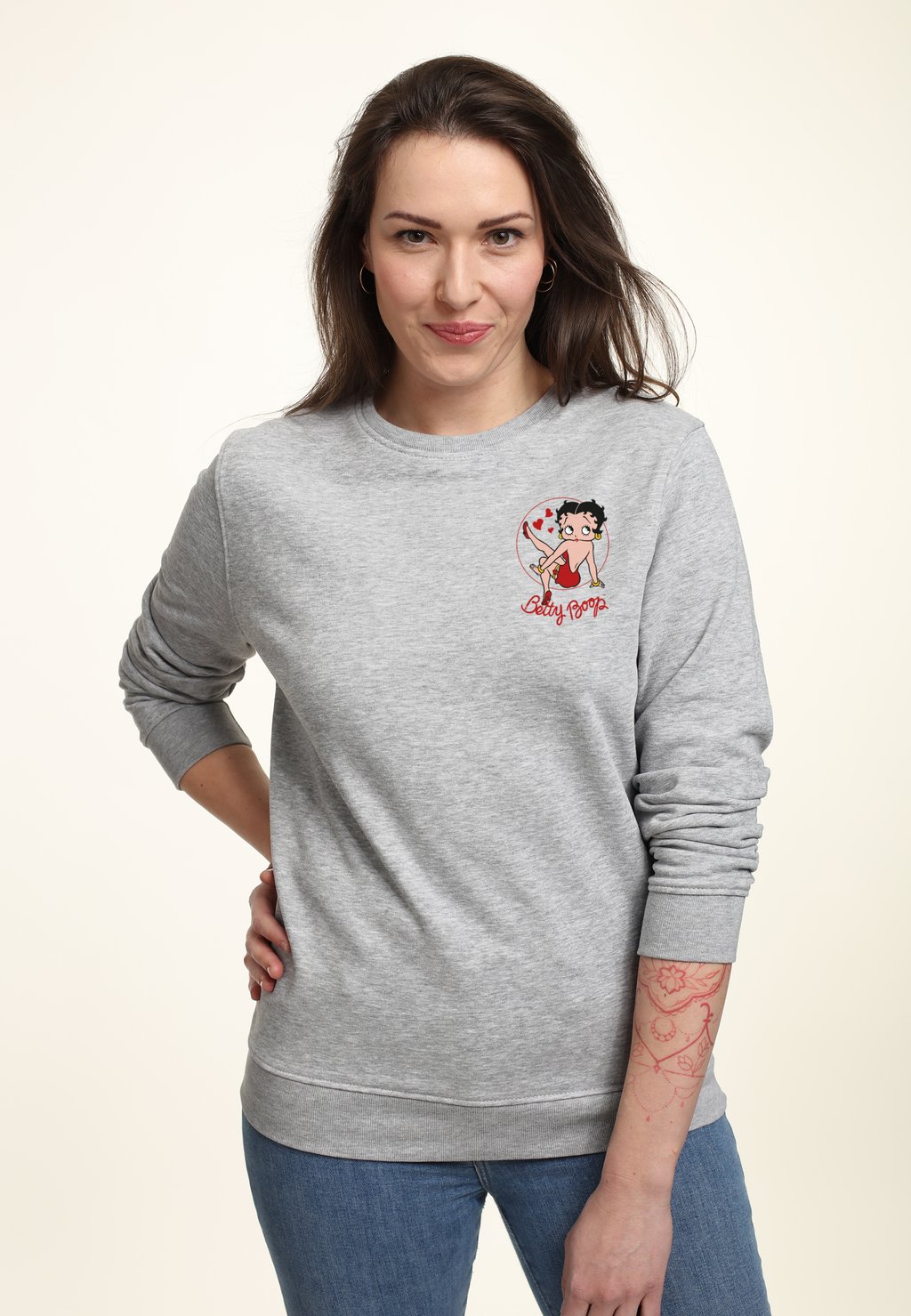 

Толстовка BETTY BOOP STRIKE A POSE Henry Tiger, светло-серый