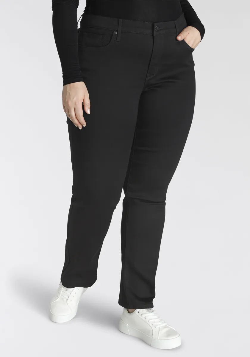 Прямые джинсы Levi's Plus "314 Shaping Straight", хлопок стрейч, цвет Soft Black — фото 2