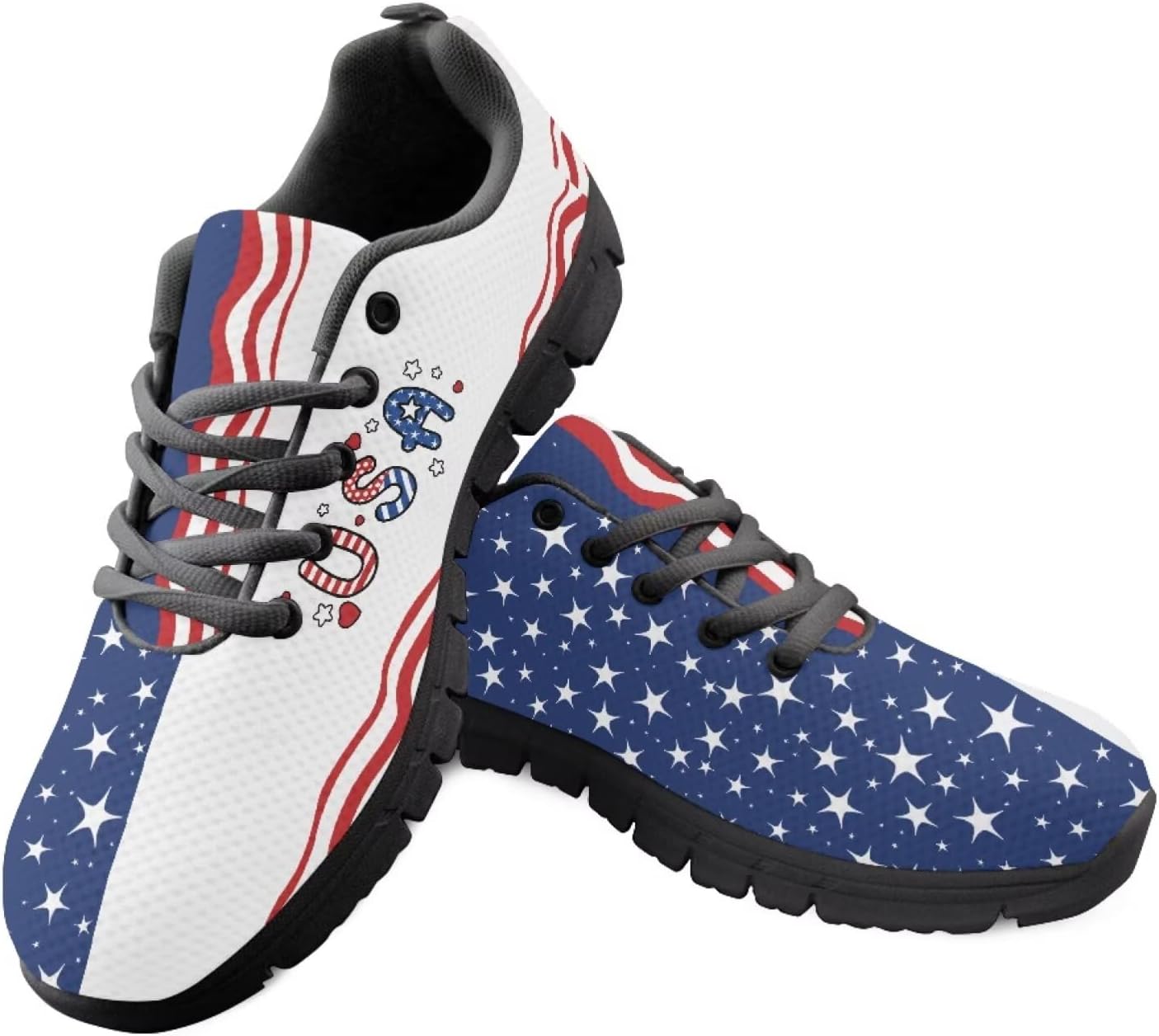 

Женские модные кроссовки Jeiento с американским флагом для мужчин и женщин, повседневные спортивные кроссовки на шнуровке и без шнурков для комфортной ходьбы, Usa