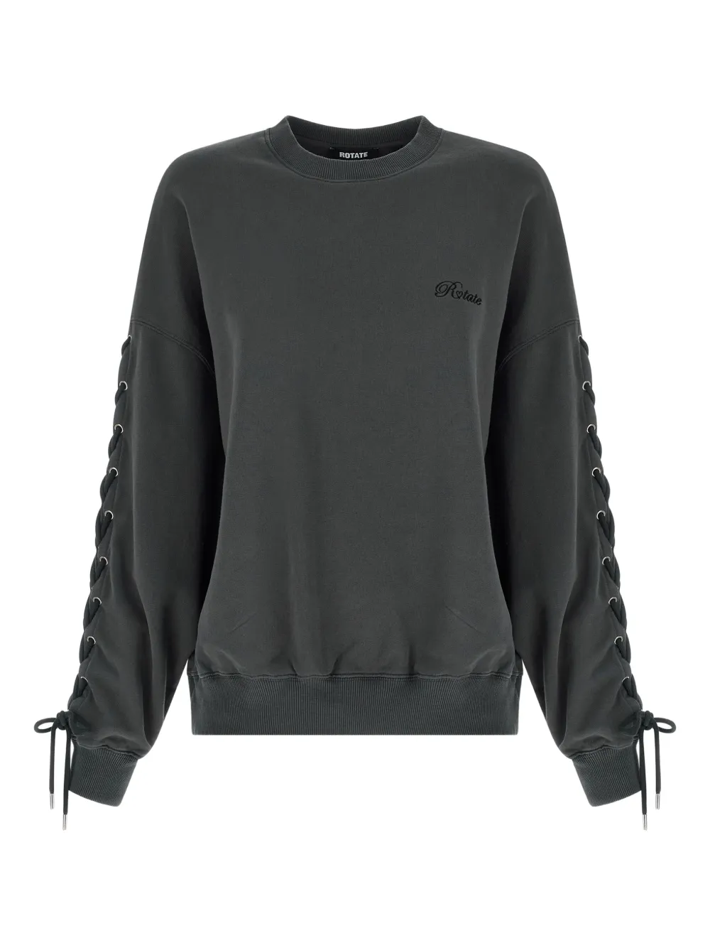 

Свитер с вышитым логотипом и шнуровкой Rotate Birger Christensen, серый