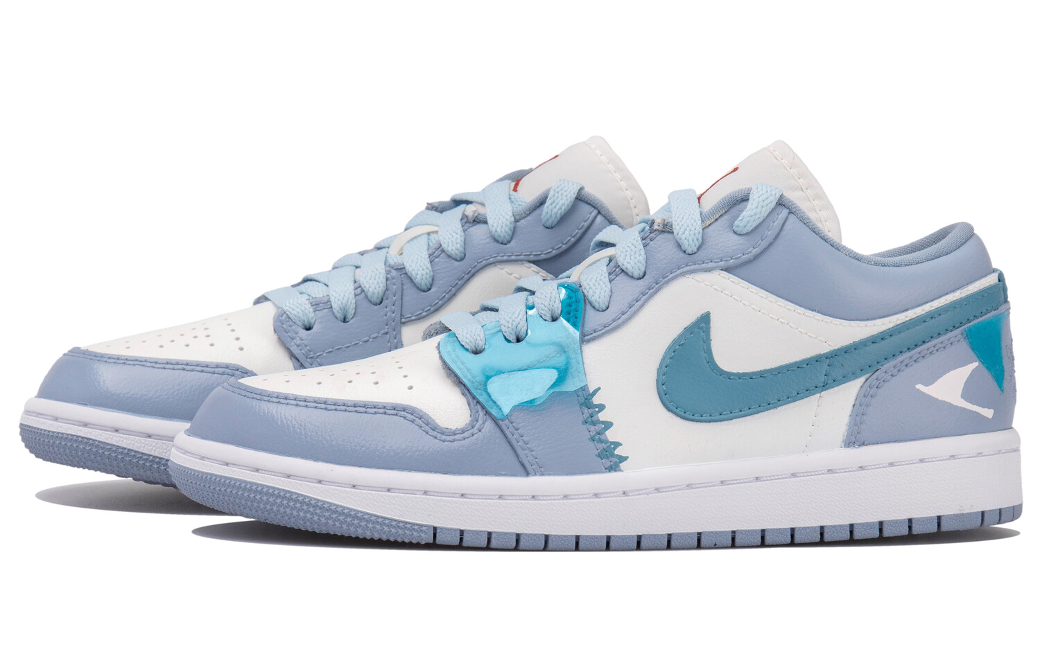 

Кроссовки Air JORDAN 1 Vintage Basketball Shoes Women's Low-Top White Blue, белый/синий