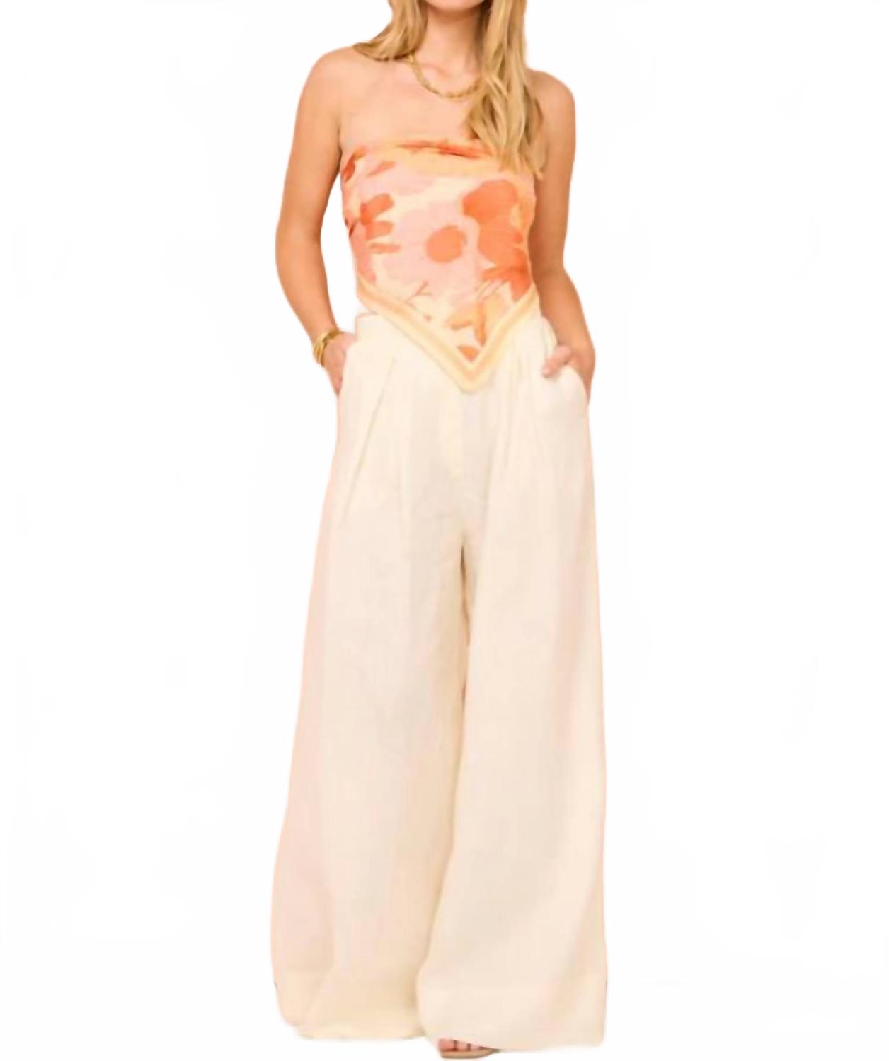 

Petit Peony Брюки со складками, цвет «флер»/кремовый