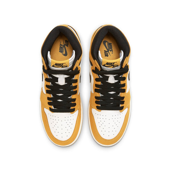 Кроссовки (GS) Air Jordan 1 Retro High OG 'Yellow Ochre', желтый — фото 4