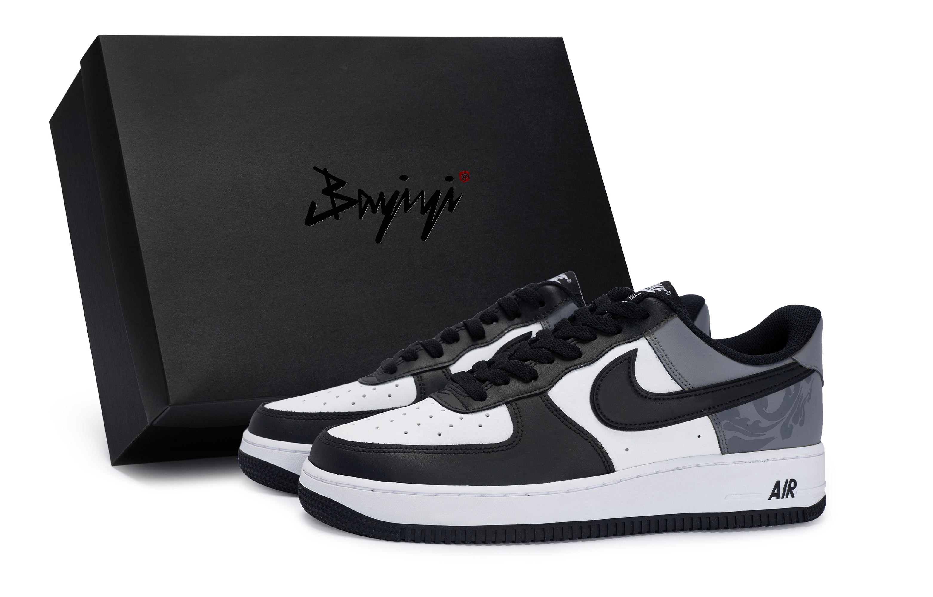 

Nike Кроссовки Air Force 1 для скейтбординга унисекс низкие серо-черно-белые, цвет Black White Gray