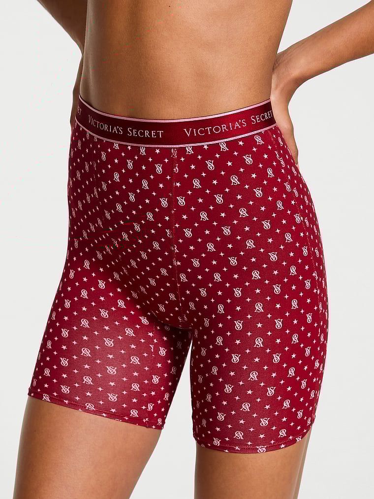 

Хлопковые трусы-боксеры с высокой талией и логотипом Cotton, cotton red logo stars