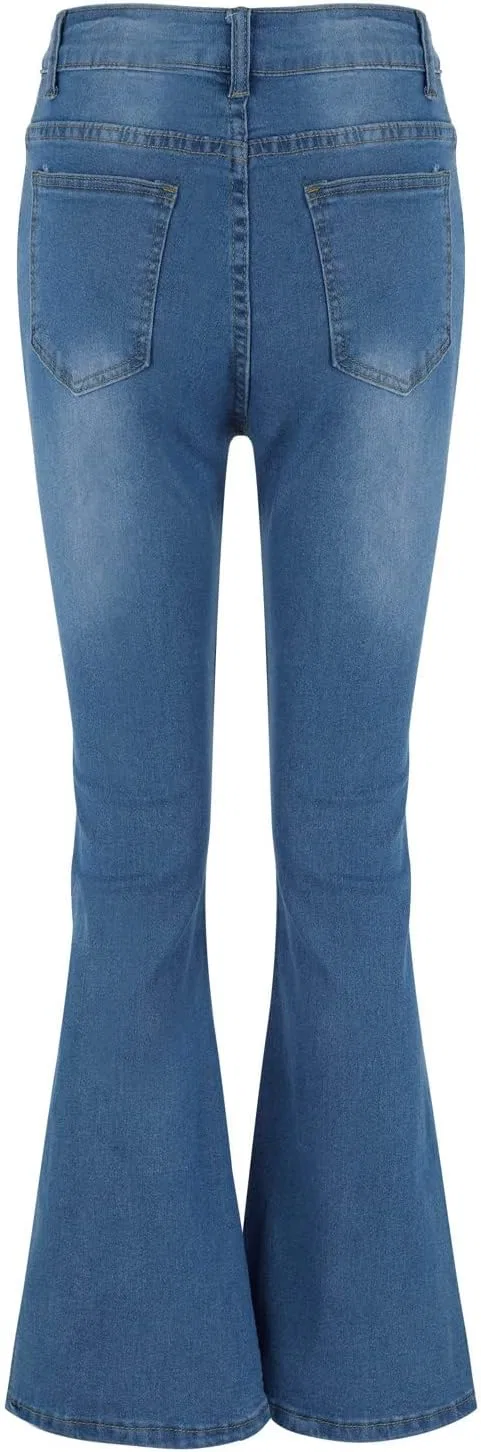 Джинсы клеш Oversize Denim Pants, Sky Blue — фото 4