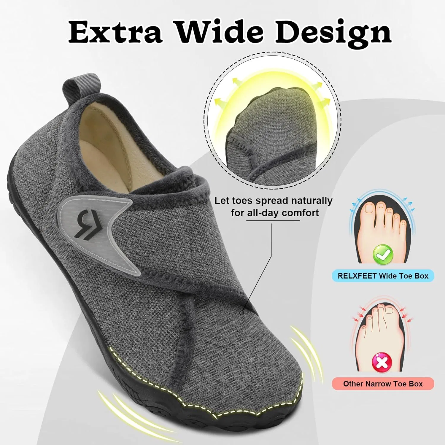Тапочки ортопедические мужские relxfeet, темно-серый — фото 3