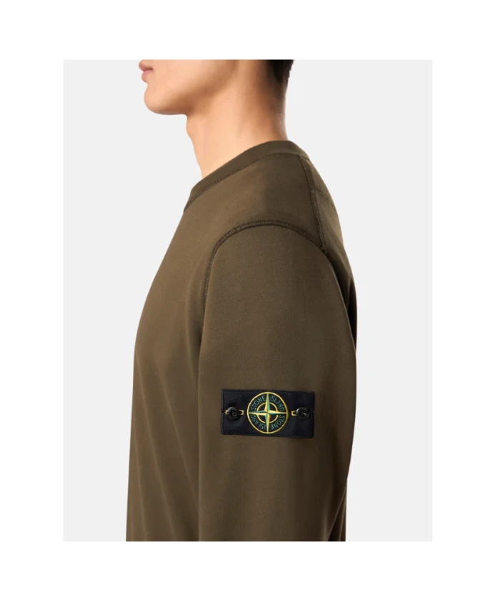 Свитер с круглым вырезом цвета хаки Stone Island, зеленый — фото 3