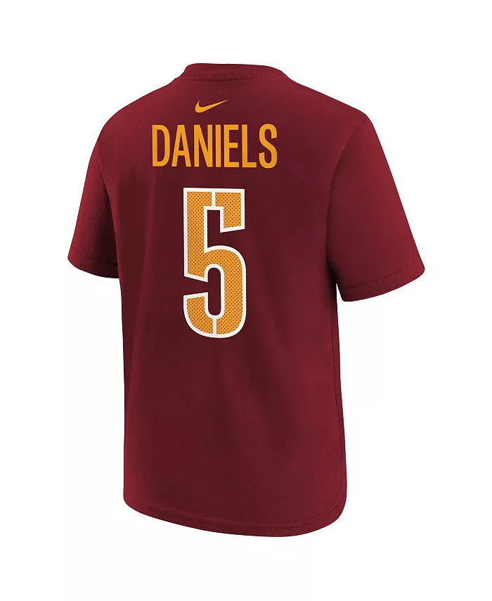 Футболка для малышей Jayden Daniels бордовая с именем игрока и номером Washington Commanders Nike — фото 2