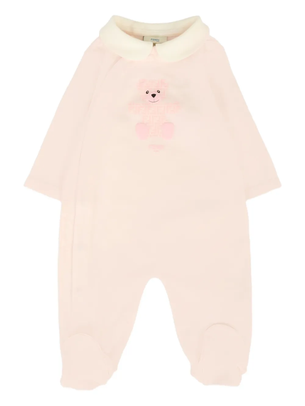 

Комплект для новорожденного с вышитым плюшевым мишкой FENDI KIDS, розовый