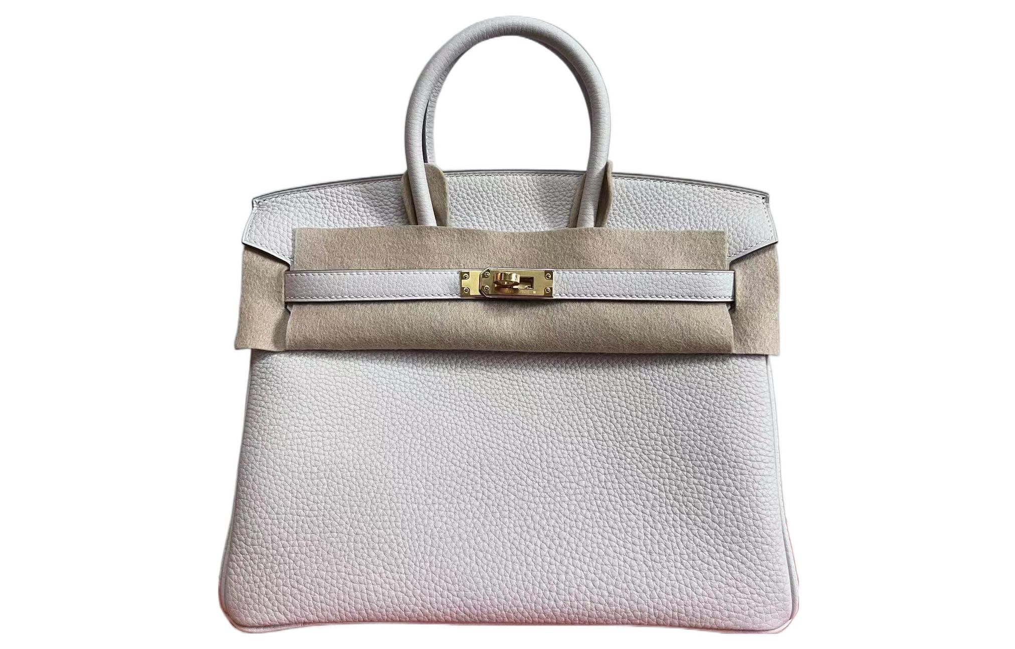 

HERMES Сумка Birkin Togo из телячьей кожи, женская, M4 Gris, нежно-кремово-серая