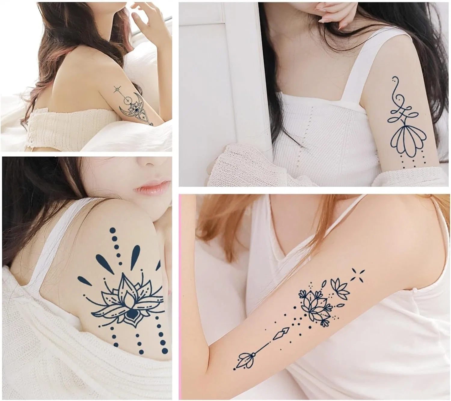 Временные татуировки 2 шт геометрические растения Herbal Tattoo ZB-067 One Color — фото 4