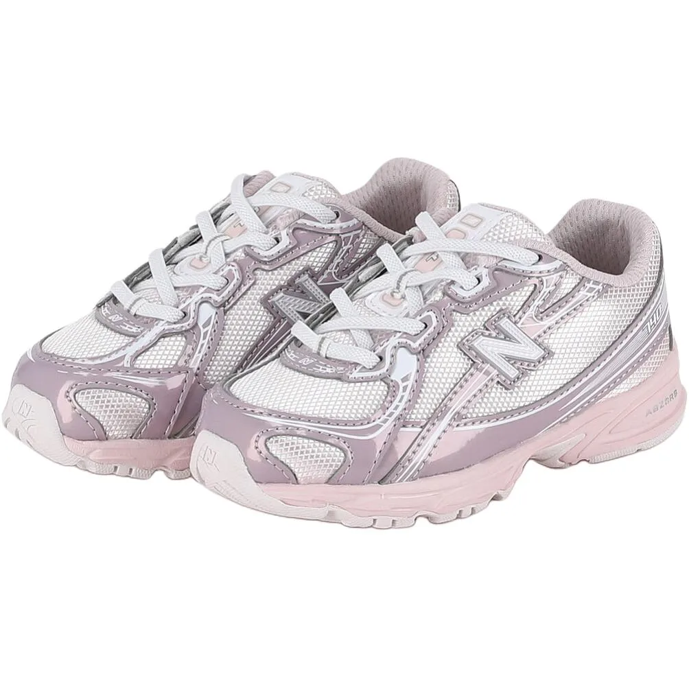 New Balance NB 740 противоскользящие, износостойкие, дышащие низкие детские кроссовки розовые серебристые — фото 4