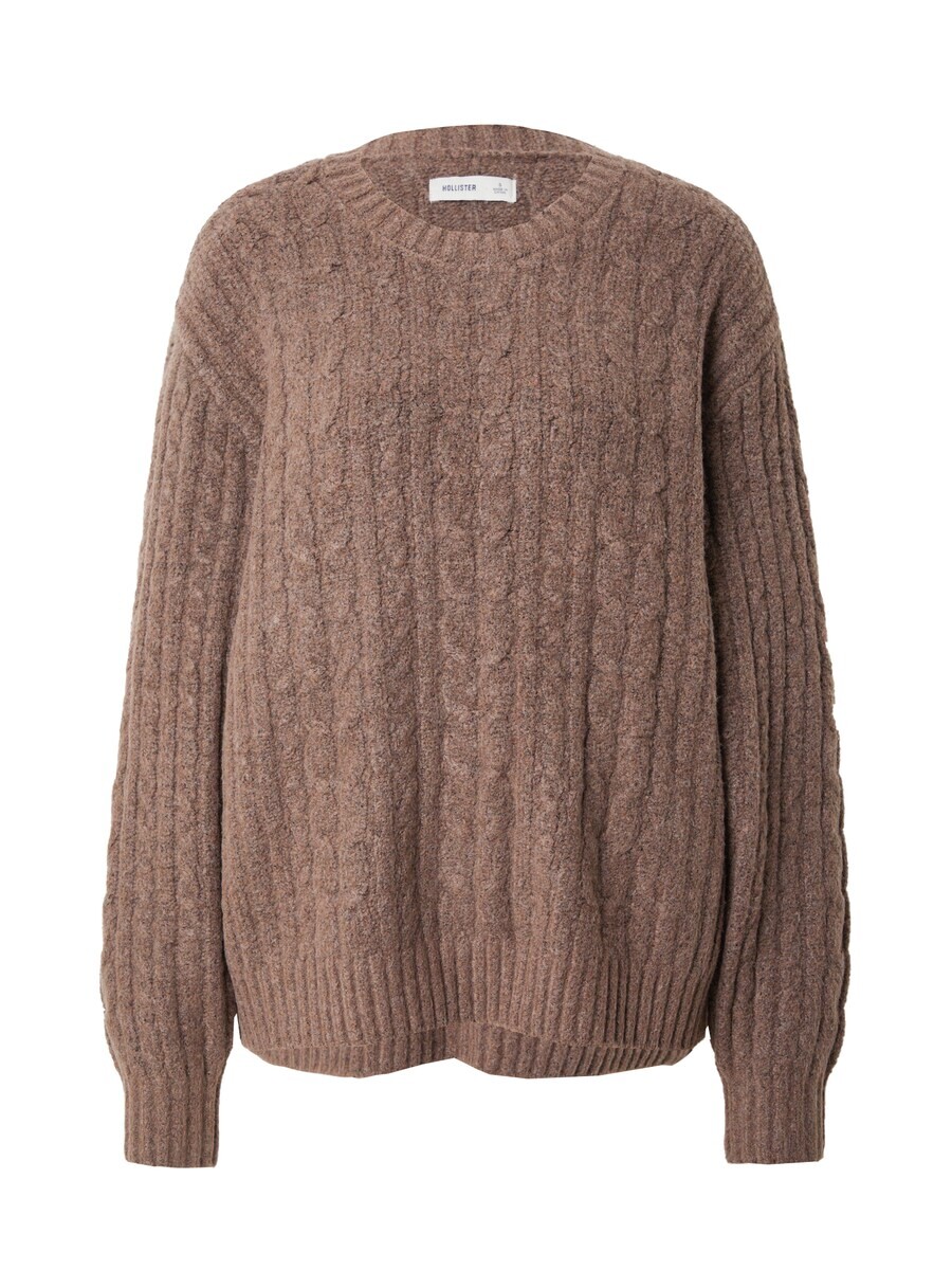 

Тонкий вязаный свитер HOLLISTER Sweater COZY CABLE CREW, коричневый