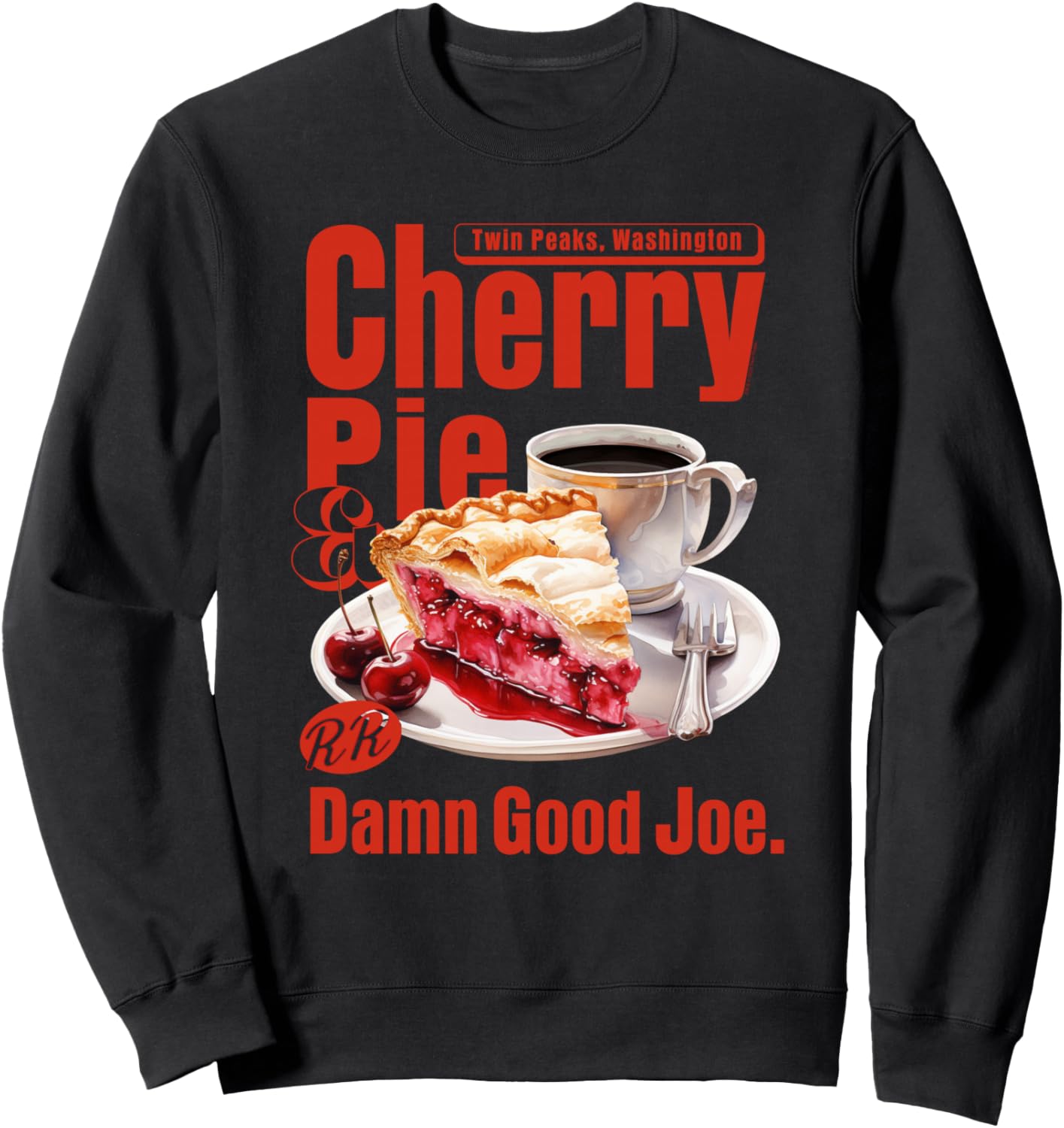 

Толстовка с изображением персонажей сериала «Твин Пикс» - вишневого пирога и Джо из закусочной RR Diner, черная Twin Peaks, Черный, Толстовка с изображением персонажей сериала «Твин Пикс» - вишневого пирога и Джо из закусочной RR Diner, черная Twin Peaks