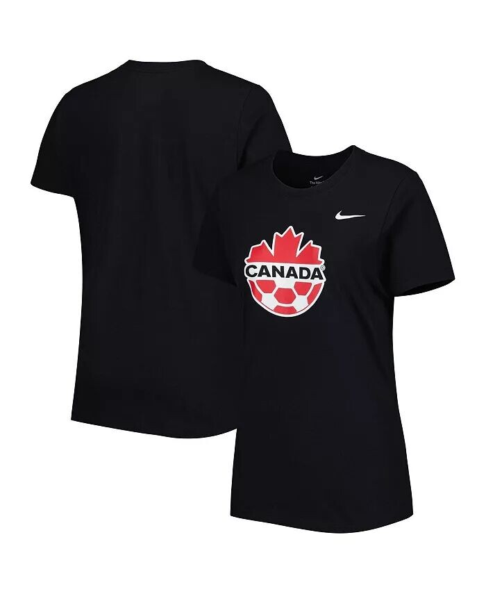 

Женская черная футболка Canada Soccer Club с гербом Nike
