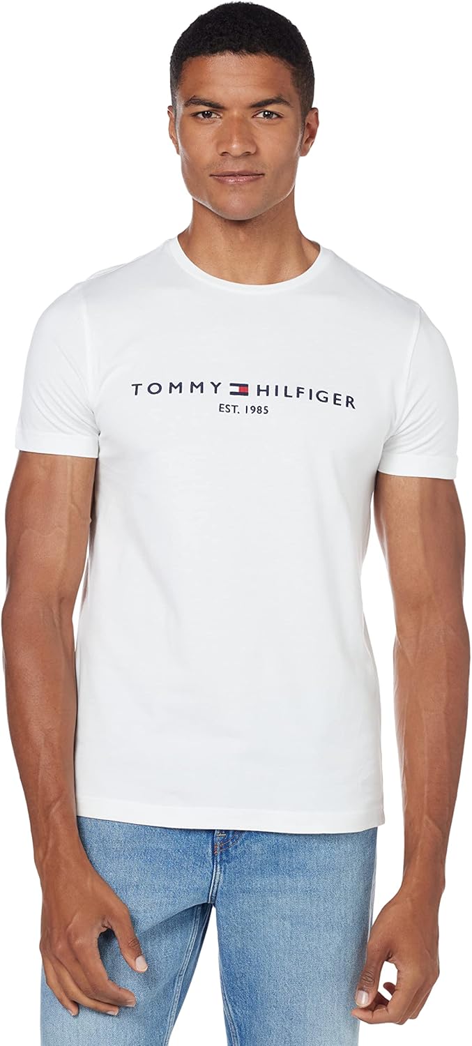 

Мужская футболка с логотипом Tommy Hilfiger, белая, White, Белый, Мужская футболка с логотипом Tommy Hilfiger, белая, White