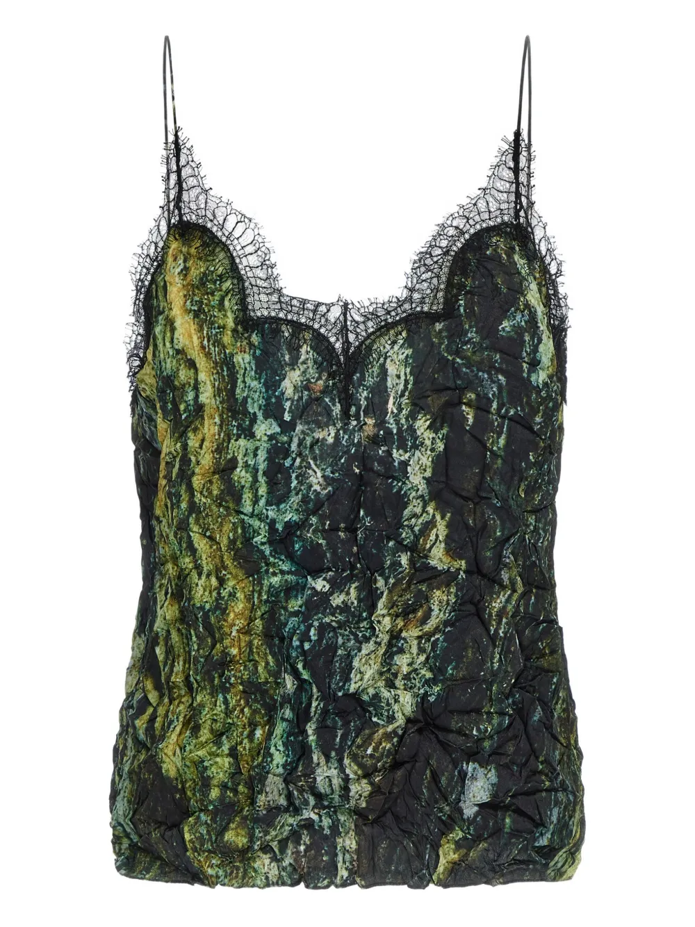 

Топ без рукавов с кружевной отделкой Roberto Cavalli, зеленый