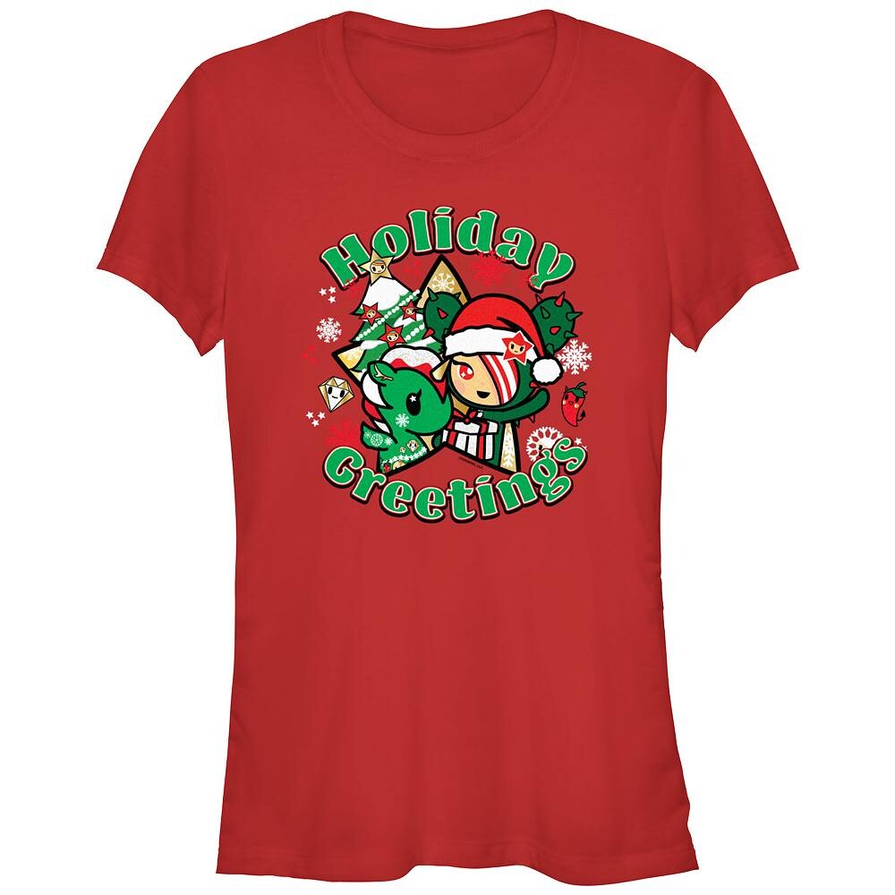 

Футболка с графическим рисунком Tokidoki Holiday Greetings для юниоров Licensed Character, красный