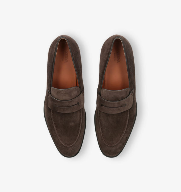 Классические замшевые пенни-лоферы Ermenegildo Zegna, коричневый — фото 2