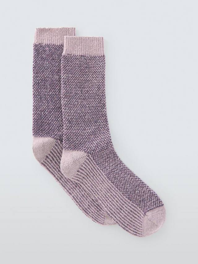 

Текстурированные носки до щиколотки из смеси шерсти и шелка John Lewis, Purple