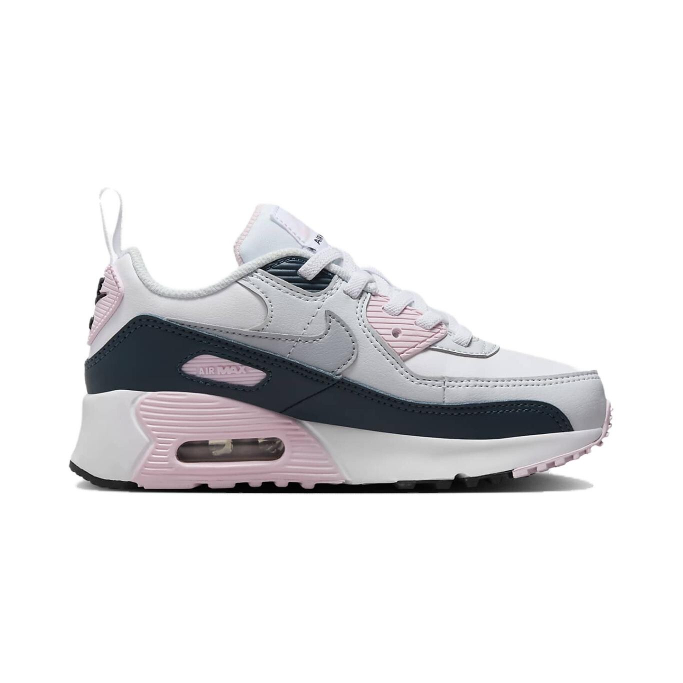 Кроссовки Nike Air Max 90 Kids Lifestyle Shoes PS, белый/розовый/темно-синий/серый — фото 2