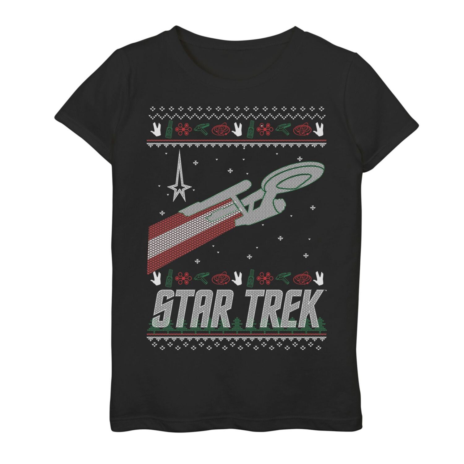 

Футболка Holiday Enterprise для девочек 7–16 лет Star Trek Original Series Licensed Character