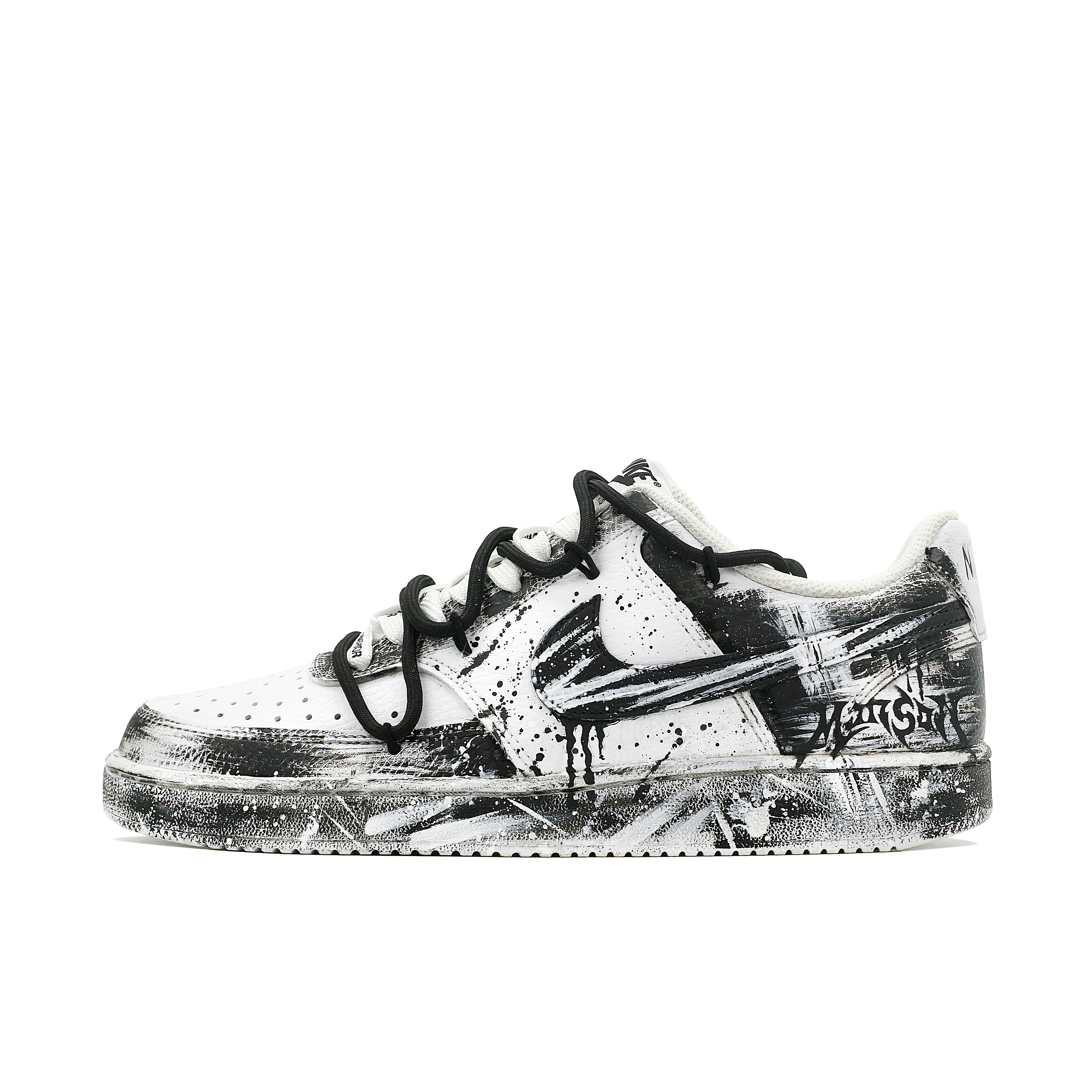 

Nike Кроссовки Court Vision 1 с низким верхом, противоскользящие, износостойкие, мужские, черно-белые