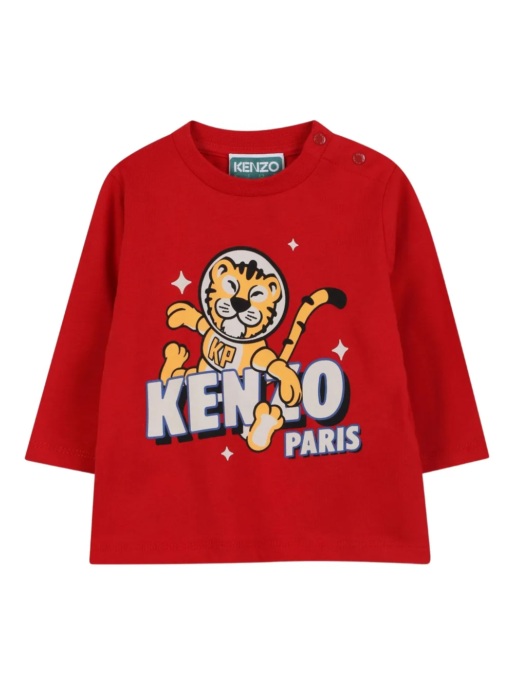 

Футболка с длинными рукавами и принтом Kenzo Kids, красный