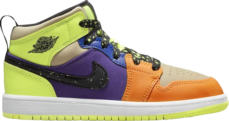

Кроссовки Air Jordan 1 Mid SE PS 'Volt Vivid Orange', разноцветный
