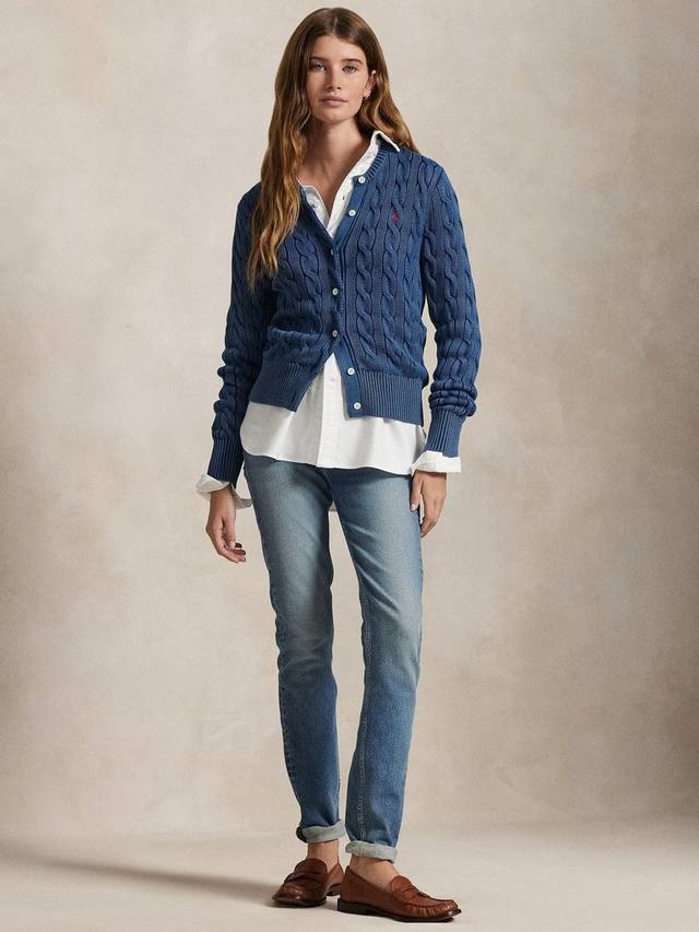 

Хлопка вязаный кардиган Ralph Lauren, цвет Indigo