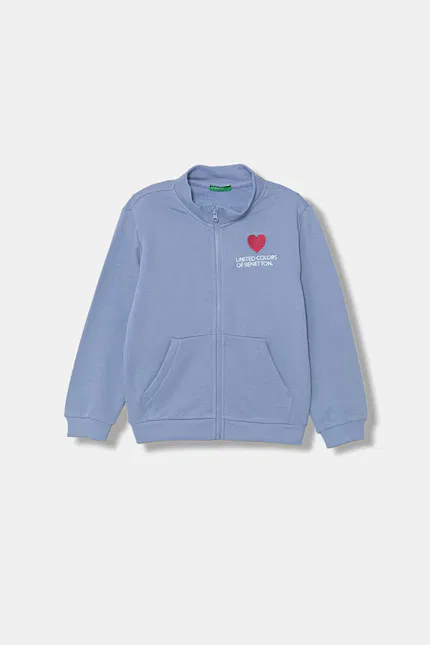 Детская толстовка на молнии базовая United Colors of Benetton, синий