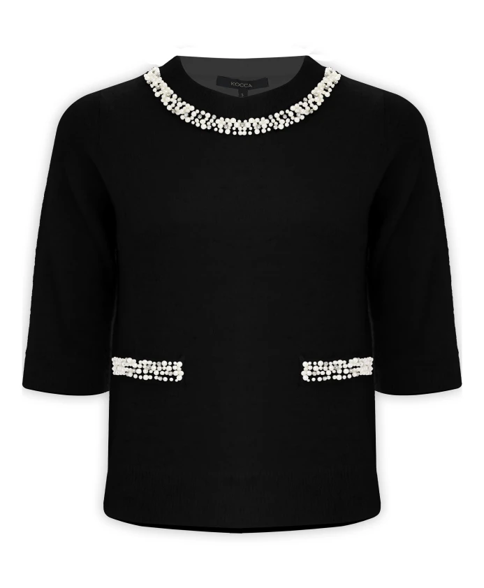 

Стильная свободная толстовка с рукавами три четверти Kocca, черный