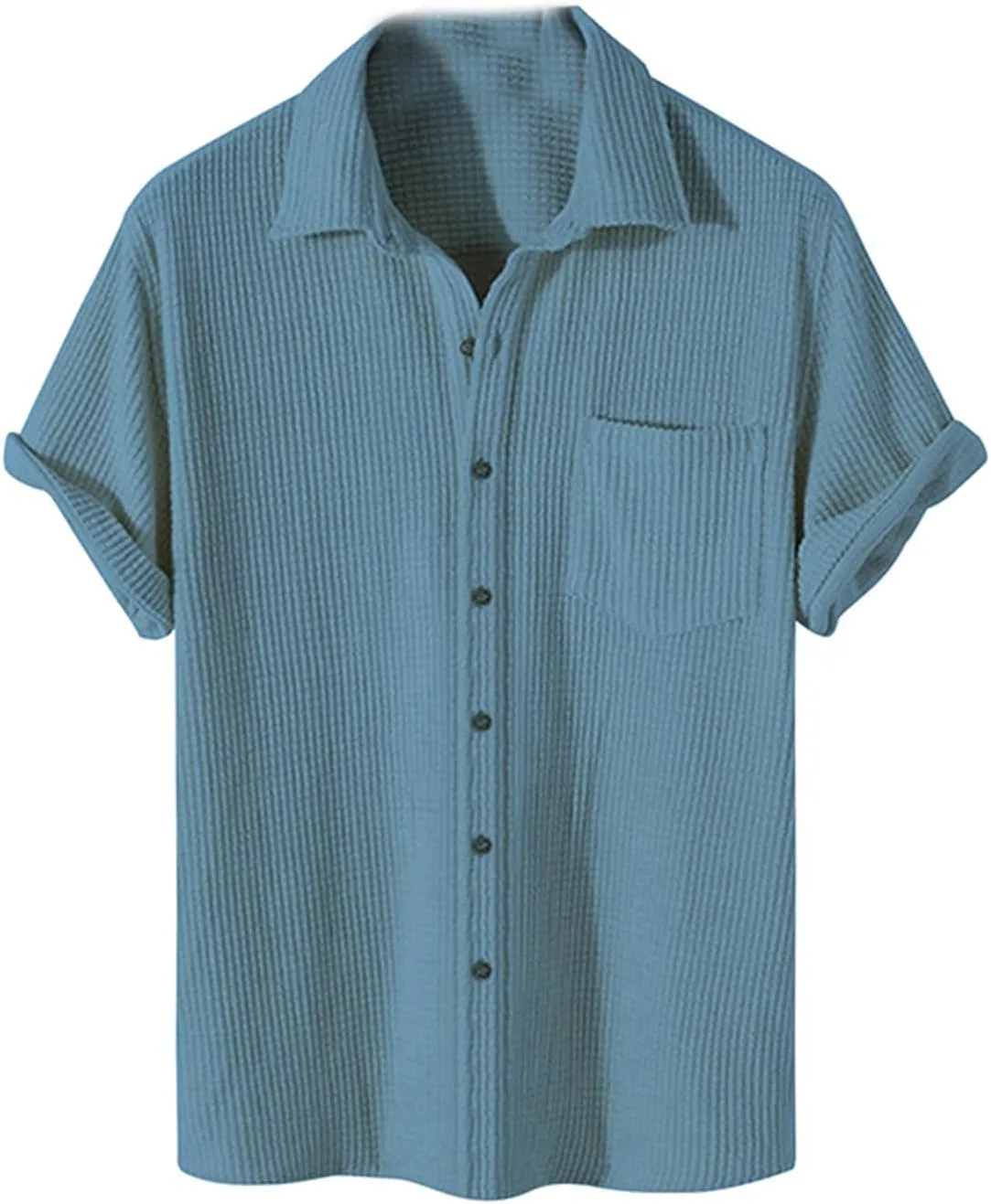 

Thatrich мужская летняя рубашка с коротким рукавом на пуговицах, легкая, однотонная