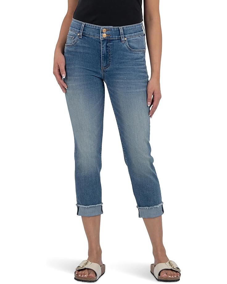 

Джинсы KUT from the Kloth Amy Crop Straight Leg Roll Up, цвет Kindness
