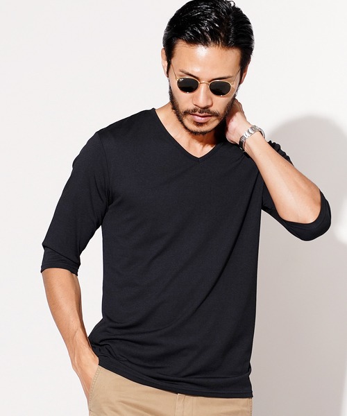 

Футболка эластичная с V-образным вырезом и короткими рукавами Roshell, черная