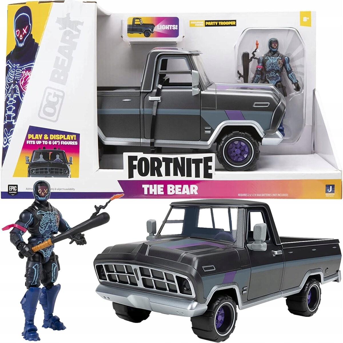 

Автомобиль Fortnite The Bear + фигурка солдата вечеринки JAZWARES