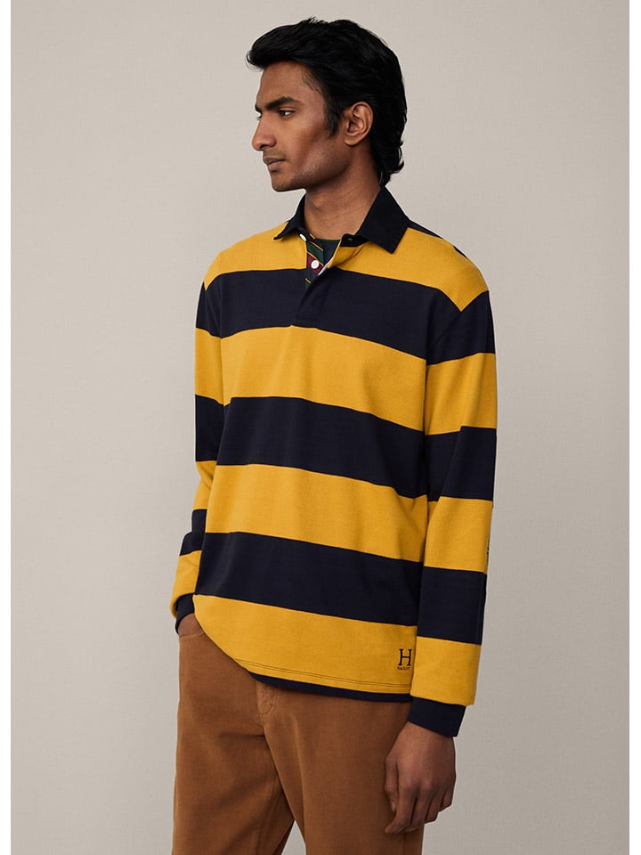 

Hackett London Рубашка поло желто-черного цвета, Черный, Hackett London Рубашка поло желто-черного цвета