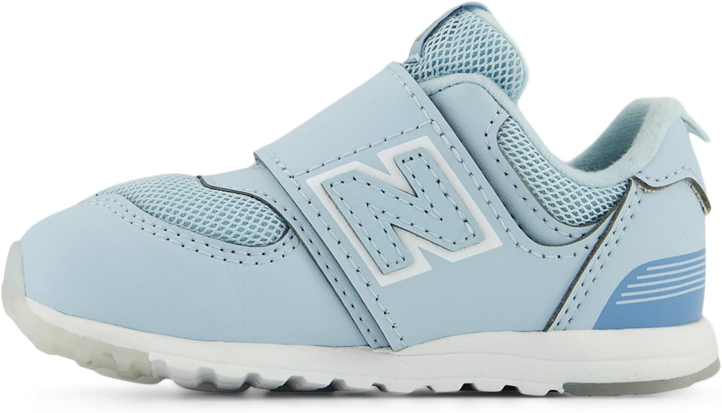 

Кроссовки New Balance 574 New-b для маленьких мальчиков на липучке, Frosted Glass/Silver Metalic