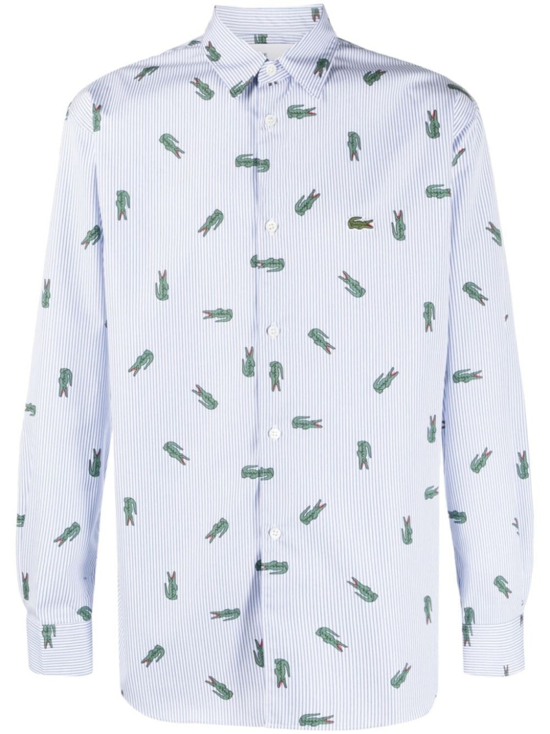 

Comme Des Garçons Shirt рубашка в полоску с логотипом из коллаборации с Lacoste, синий
