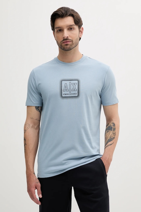 

Хлопковая футболка Armani Exchange, синий