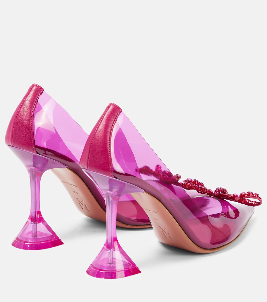 Туфли-лодочки из ПВХ с декором Rosie Amina Muaddi, Magenta — фото 3