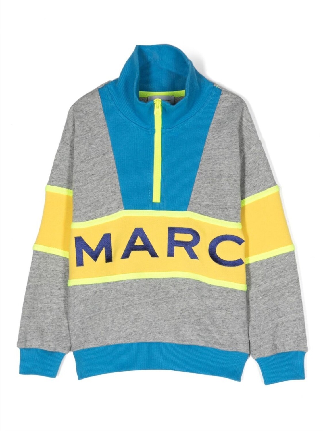 

Marc Jacobs Kids толстовка в стиле колор-блок с воротником на молнии, серый